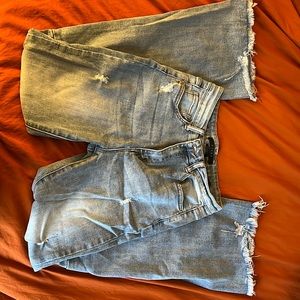 Risen Distressed Flare Jeans